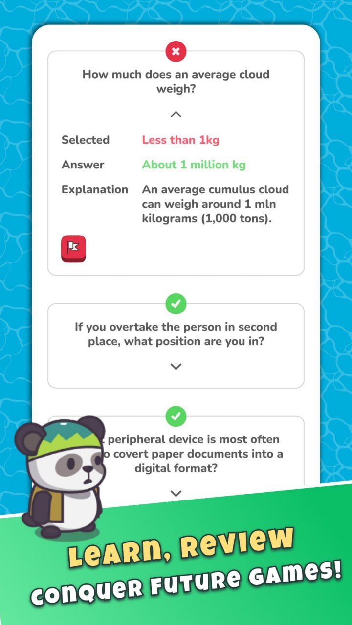 In-game battle board screenshot showing a quiz question popup and player avatars